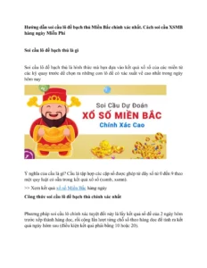 phương pháp soi cầu từ giải nhất